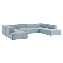 Restore 6-Piece Performance Fabric Upholstered U-Shaped Sectional Sofa