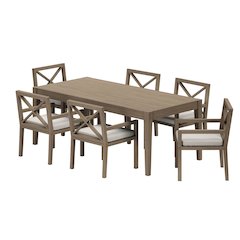Northlake 7-Piece Outdoor Patio Teak Wood Dining Set