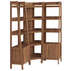 Bixby 3-piece Corner Bookshelf Set with Narrow Bookshelves