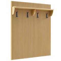 Render Fluted Coat Rack Panel With Shelf