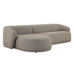 Monica 2 Piece Left Facing Boucle Fabric Modular Sofa with Chaise