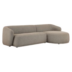 Monica 2 Piece Right Facing Boucle Fabric Modular Sofa with Chaise