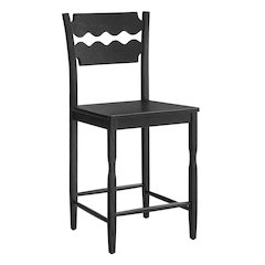 Jax Oak Wood Counter Stool With Wavy Razor Back