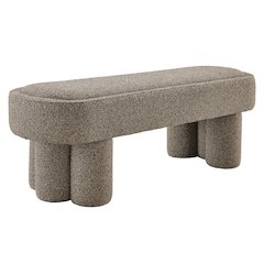 Mossi 52-Inch Oval Boucle Fabric Bench