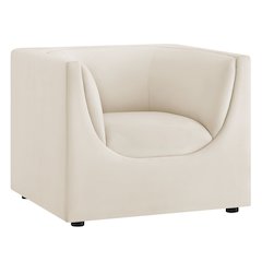 Hilda Curved Back Performance Velvet Armchair