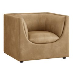 Hilda Curved Back Vegan Leather Armchair