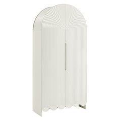 Dahlia 78 Inch Fluted and Scalloped Arched Storage Cabinet
