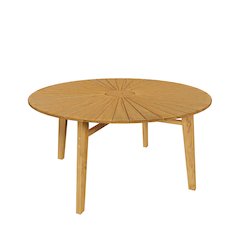 Cielo 59" Sunburst Outdoor Patio Teak Dining Table