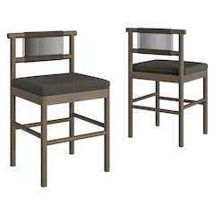 Eleni Outdoor Patio Teak Wood Counter Stools Set of 2