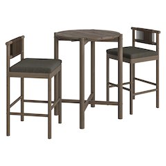Eleni 3-Piece Outdoor Patio Teak Wood Bar Set