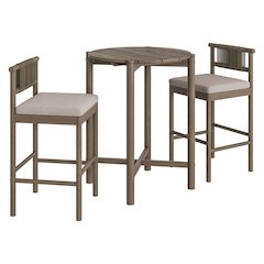 Eleni 3-Piece Outdoor Patio Teak Wood Bar Set
