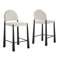 Hayley Upholstered Fabric Counter Stools Set of 2
