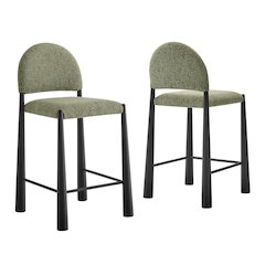 Hayley Upholstered Fabric Counter Stools Set of 2