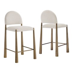Hayley Upholstered Fabric Counter Stools Set of 2