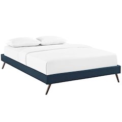 Loryn Fabric Full Bed Frame with Round Splayed Legs