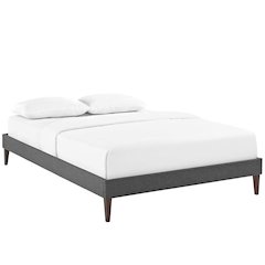 Tessie Fabric Full Bed Frame with Squared Tapered Legs