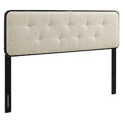 Collins Tufted Fabric and Wood Full Headboard