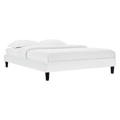 Reign Performance Velvet Queen Platform Bed Frame