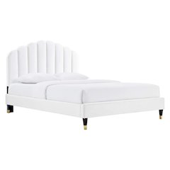 Daisy Performance Velvet Queen Platform Bed