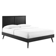 Alana Wood King Platform Bed With Splayed Legs