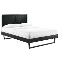 Marlee Wood Full Platform Bed With Angular Frame