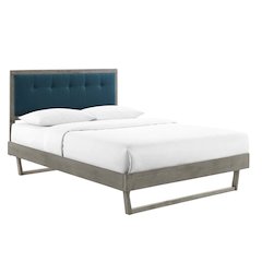Willow Wood King Platform Bed With Angular Frame