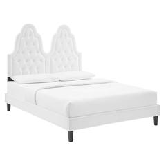 Alexandria Tufted Performance Velvet Twin Platform Bed - White MOD-6933-WHI