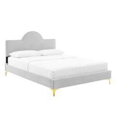 Sunny Performance Velvet Full Bed - Light Gray MOD-7028-LGR