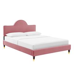 Aurora Performance Velvet King Bed - Dusty Rose MOD-7032-DUS