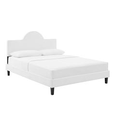 Soleil Performance Velvet King Bed - White MOD-7035-WHI