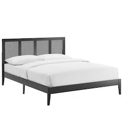 Sirocco Rattan and Wood King Platform Bed