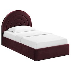Solana Arched Performance Velvet Twin Platform Bed