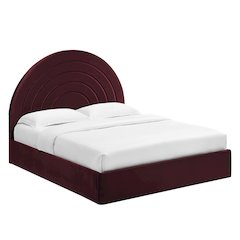 Solana Arched Performance Velvet Full Platform Bed