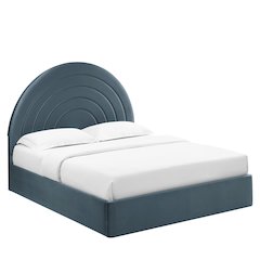 Solana Arched Performance Velvet King Platform Bed