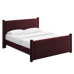 Rael Performance Velvet Queen Platform Bed