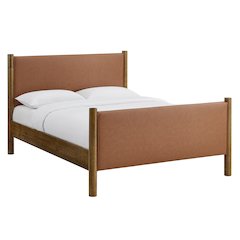 Maven King Size Vegan Leather Upholstered Platform Bed