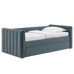 Veyla Channel Tufted Performance Velvet Twin Daybed With Trundle