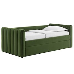 Veyla Channel Tufted Performance Velvet Twin Daybed With Trundle
