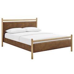 Ginny King Size Vegan Leather Platform Bed Frame