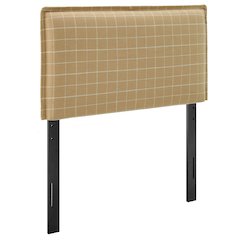 Camille Checkered Linen Blend Twin Size Headboard