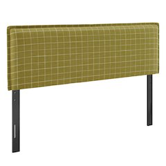 Camille Checkered Linen Blend Full Size Headboard