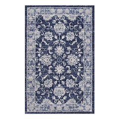 Kazia Distressed Floral Lattice 5x8 Area Rug