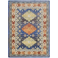 Atzi Distressed Southwestern Diamond Floral 8x10 Area Rug