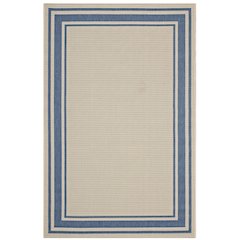 Rim Solid Border Indoor and Outdoor 5x8 Area Rug