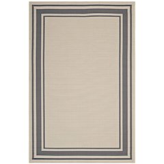 Rim Solid Border Indoor and Outdoor 8x10 Area Rug