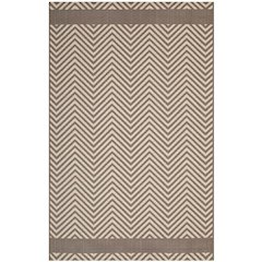 Optica Chevron With End Borders Indoor and Outdoor 5x8 Area Rug