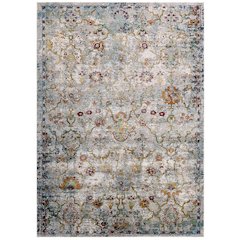 Success Manuka Distressed Vintage Floral Lattice 4x6 Area Rug