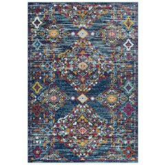 Entourage Khalida Distressed Vintage Floral Lattice 5x8 Area Rug