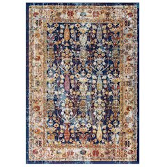 Entourage Jessa Distressed Vintage Floral Lattice 5x8 Area Rug