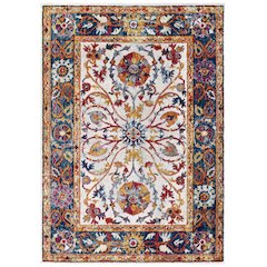 Entourage Samira Distressed Vintage Floral Vintage Medallion 5x8 Area Rug